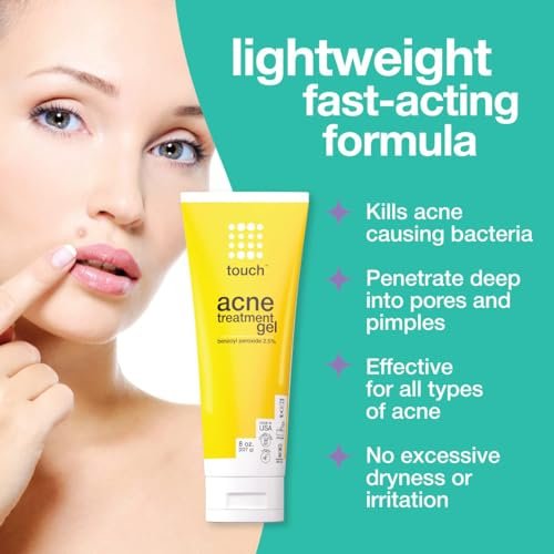 Touch Benzoyl Peroxide 2.5% Gel Cream for Acne – Spot & Daily Treatment, Non-Drying, 8 oz - görsel 3