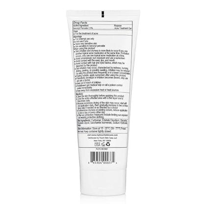 Touch Benzoyl Peroxide 2.5% Gel Cream for Acne – Spot & Daily Treatment, Non-Drying, 8 oz