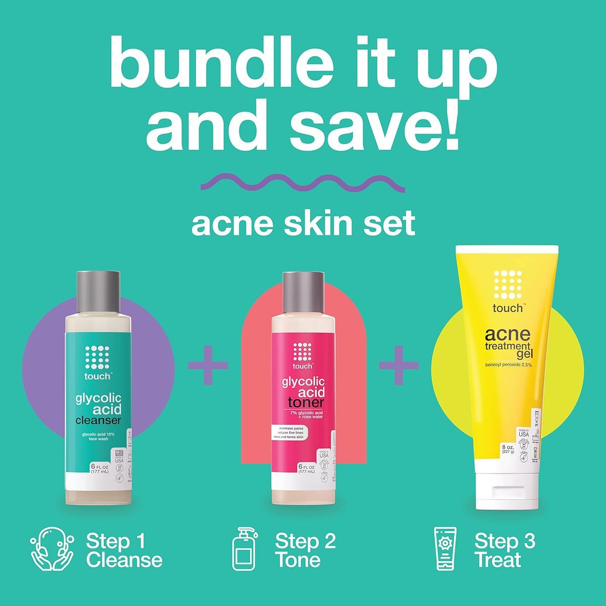 Touch Benzoyl Peroxide 2.5% Gel Cream for Acne – Spot & Daily Treatment, Non-Drying, 8 oz - görsel 12