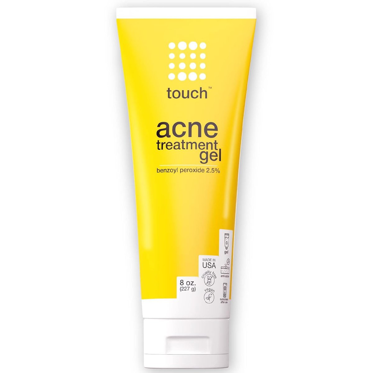 Touch Benzoyl Peroxide 2.5% Gel Cream for Acne – Spot & Daily Treatment, Non-Drying, 8 oz - görsel 2