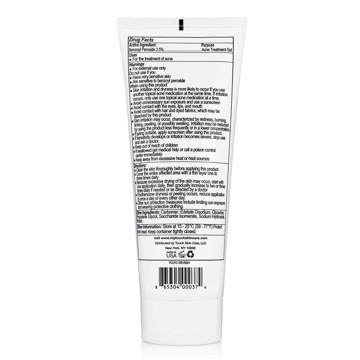 Touch Benzoyl Peroxide 2.5% Gel Cream for Acne – Spot & Daily Treatment, Non-Drying, 8 oz - görsel 10