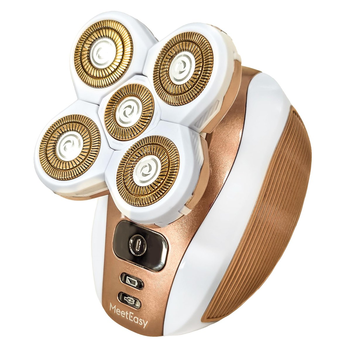 Meeteasy Electric Leg Shaver for Women - Rechargeable Painless Lady Razor for Legs, Face, Lips, Body, Underarms, Armpit - Cordless Bikini Trimmer (Gold) Avelisse
