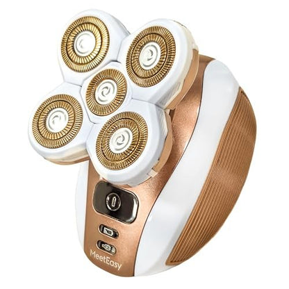 Meeteasy Electric Leg Shaver for Women - Rechargeable Painless Lady Razor for Legs, Face, Lips, Body, Underarms, Armpit - Cordless Bikini Trimmer (Gold) Avelisse