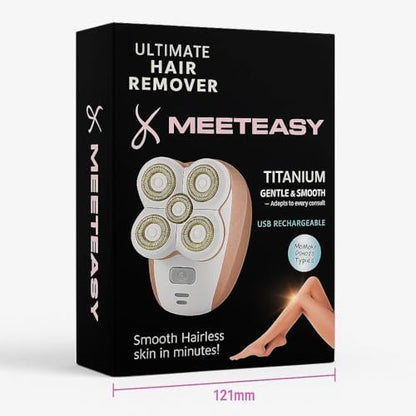 Meeteasy Electric Leg Shaver for Women - Rechargeable Painless Lady Razor for Legs, Face, Lips, Body, Underarms, Armpit - Cordless Bikini Trimmer (Gold) Avelisse