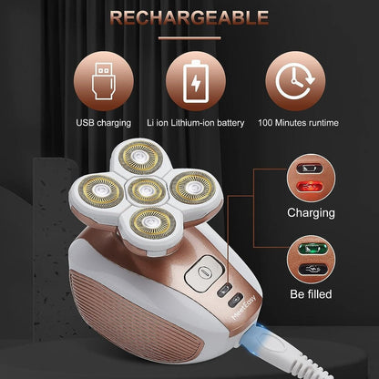 Meeteasy Electric Leg Shaver for Women - Rechargeable Painless Lady Razor for Legs, Face, Lips, Body, Underarms, Armpit - Cordless Bikini Trimmer (Gold) Avelisse