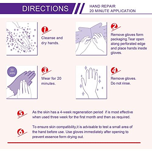 4-Pack Hands Moisturizing Gloves - Collagen & Vitamin-Infused Hand Spa Mask for Dry, Cracked Hands | Repair Rough Skin for Women & Men - görsel 12