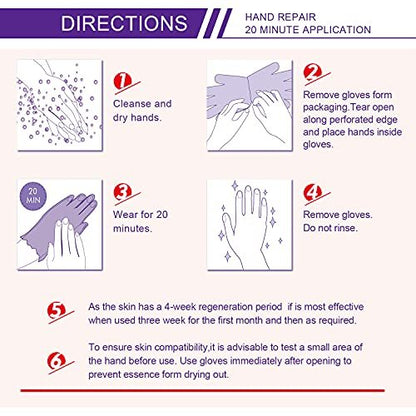 4-Pack Hands Moisturizing Gloves - Collagen & Vitamin-Infused Hand Spa Mask for Dry, Cracked Hands | Repair Rough Skin for Women & Men