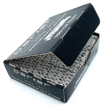 Parker Safety Razor Premium Platinum Single Edge Razor Blades – 100 Count for Professional Barber & Straight Razors