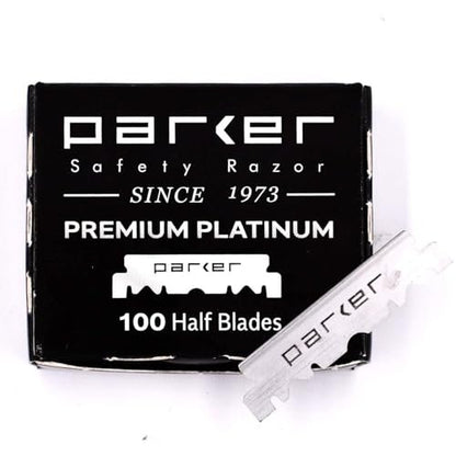 Parker Safety Razor Premium Platinum Single Edge Razor Blades – 100 Count for Professional Barber & Straight Razors