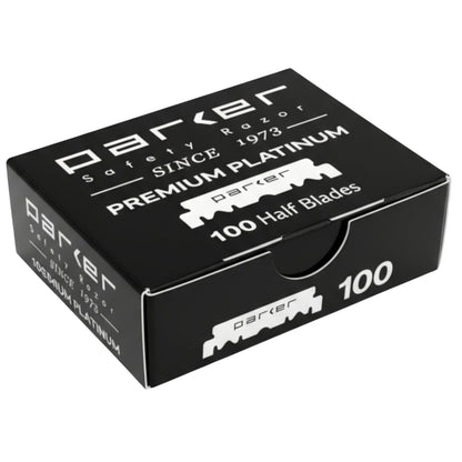 Parker Safety Razor Premium Platinum Single Edge Razor Blades – 100 Count for Professional Barber & Straight Razors