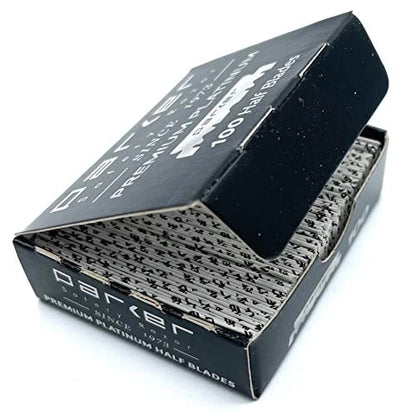 Parker Safety Razor Premium Platinum Single Edge Razor Blades – 100 Count for Professional Barber & Straight Razors
