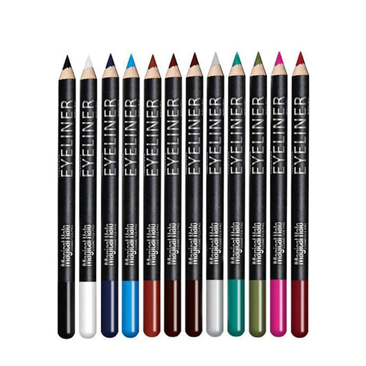 Linble Eye Liner Pencil Set - 12 Assorted Colors Natural Matte Long Lasting Hypoallergenic Eyeliners