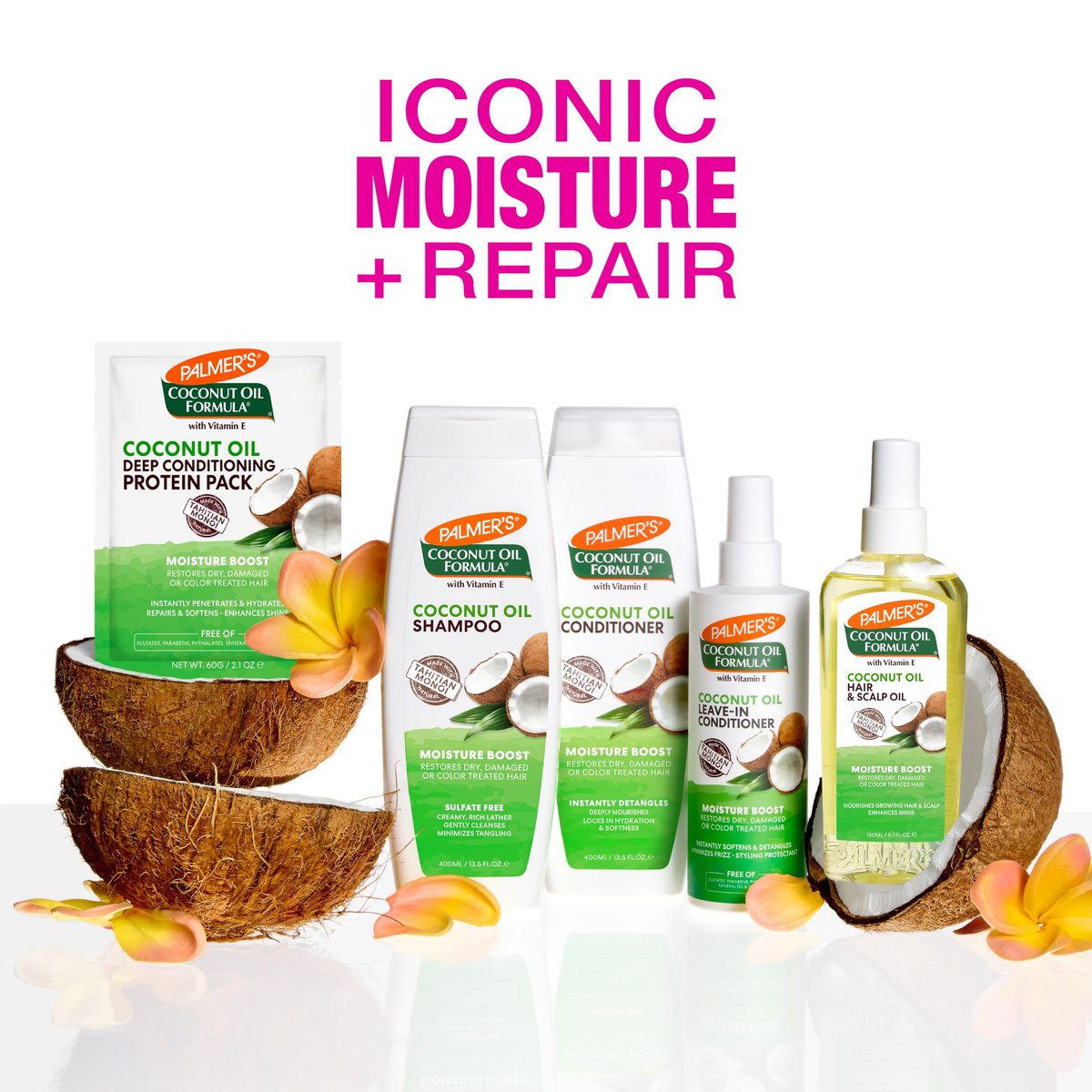 Palmer's Coconut Oil Formula Moisture Boost Protein Pack - 2.1 oz (Pack of 12) - Deep Conditioning Hair Treatment for Dry, Damaged, Over-Processed and Colored Hair Avelisse