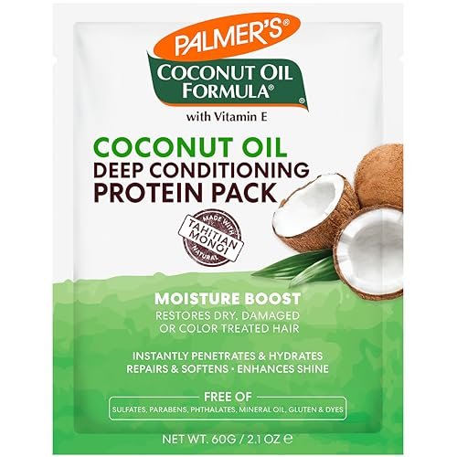 Palmer's Coconut Oil Formula Moisture Boost Protein Pack - 2.1 oz (Pack of 12) - Deep Conditioning Hair Treatment for Dry, Damaged, Over-Processed and Colored Hair Avelisse