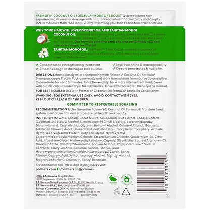 Palmer's Coconut Oil Formula Moisture Boost Protein Pack - 2.1 oz (Pack of 12) - Deep Conditioning Hair Treatment for Dry, Damaged, Over-Processed and Colored Hair Avelisse