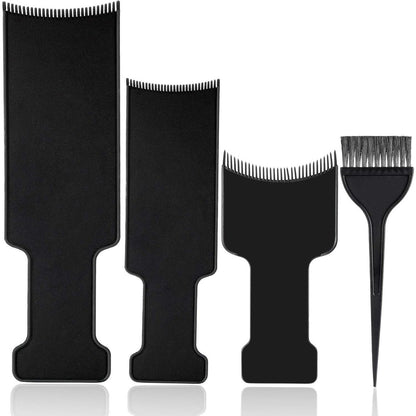 Mudder 4-Piece Balayage Highlighting Board and Brush Kit – Hair Dye Brush, 3 Highlighting Boards with Teeth, Foil Coloring Comb Paddle Bleach Kit for Women and Hairstylists