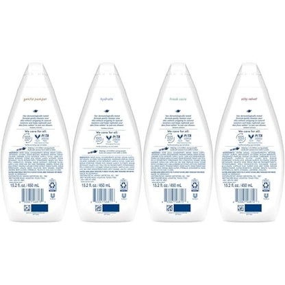 Dove Body Wash Variety 6-Pack: Hydrate, Gentle Pamper, Fresh Care & Silky Velvet – 15.2 oz Each Avelisse