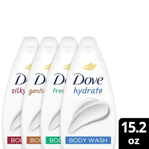 Dove Body Wash Variety 6-Pack: Hydrate, Gentle Pamper, Fresh Care & Silky Velvet – 15.2 oz Each Avelisse