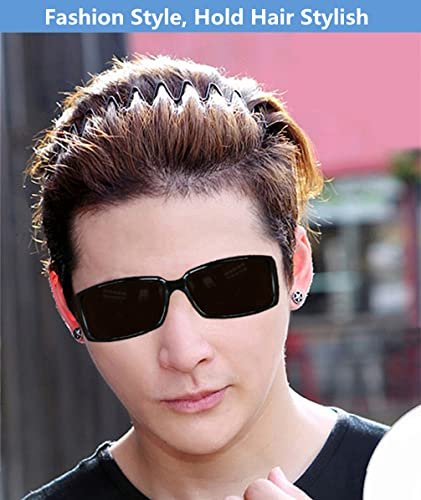 bodbop Metal Hair Band - Black, Unisex Fashion Headband with Non-Slip Wavy Teeth for Women and Men - görsel 6