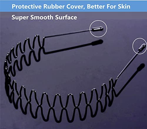 bodbop Metal Hair Band - Black, Unisex Fashion Headband with Non-Slip Wavy Teeth for Women and Men - görsel 12