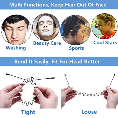 bodbop Metal Hair Band - Black, Unisex Fashion Headband with Non-Slip Wavy Teeth for Women and Men - görsel 10
