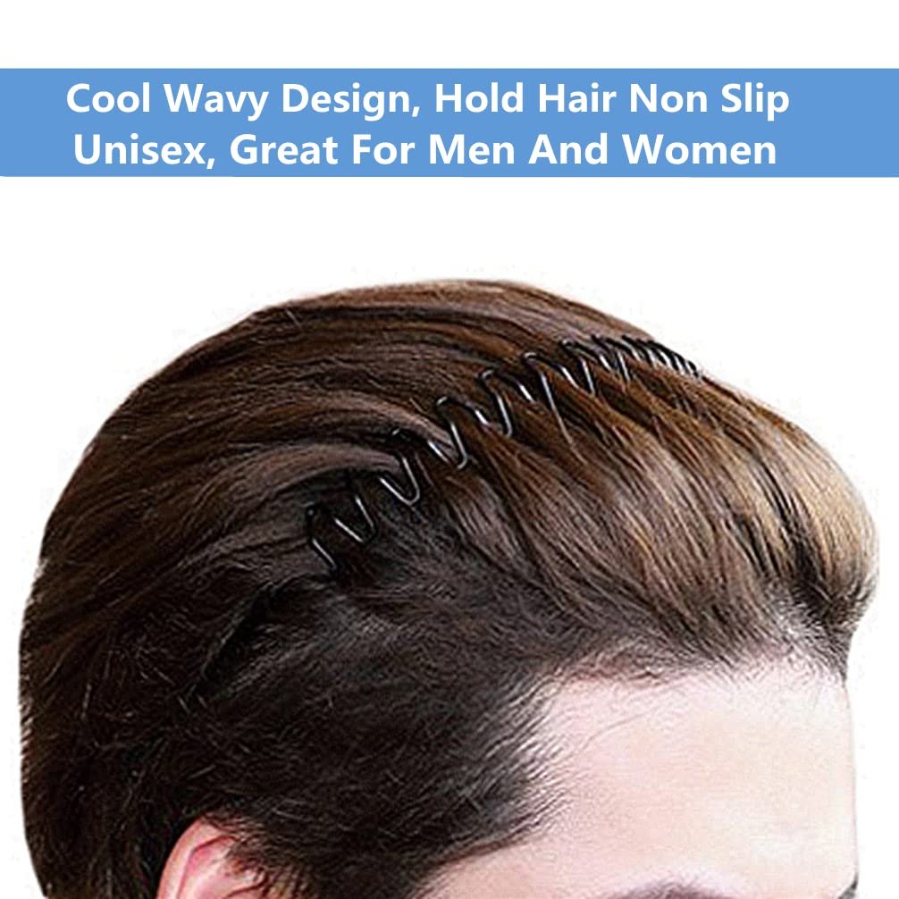 bodbop Metal Hair Band - Black, Unisex Fashion Headband with Non-Slip Wavy Teeth for Women and Men - görsel 7