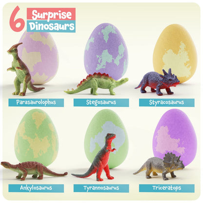 Dan&Darci Dino Egg Bath Bombs for Kids - Easter Basket Stuffers - Bath Bombs with Surprise Inside - Dinosaur Toys Gift for Boys and Girls Ages 6-8