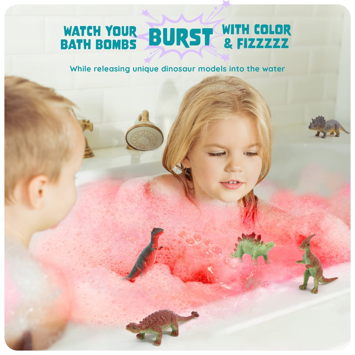Dan&Darci Dino Egg Bath Bombs for Kids - Easter Basket Stuffers - Bath Bombs with Surprise Inside - Dinosaur Toys Gift for Boys and Girls Ages 6-8 - görsel 3
