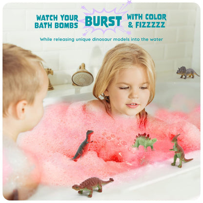 Dan&Darci Dino Egg Bath Bombs for Kids - Easter Basket Stuffers - Bath Bombs with Surprise Inside - Dinosaur Toys Gift for Boys and Girls Ages 6-8
