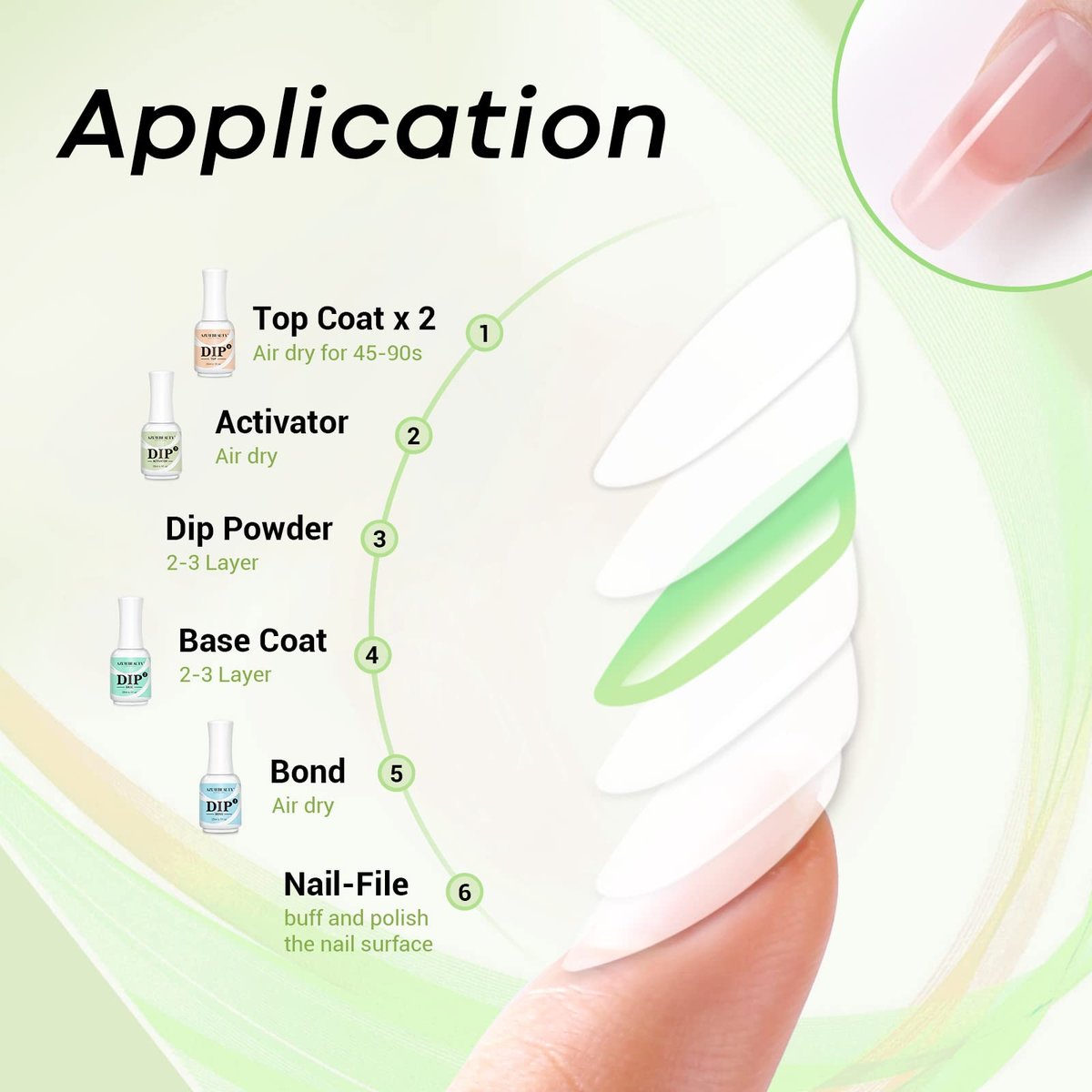 AZUREBEAUTY Dip Powder Activator 15 ml – Essential Liquid for Dipping Powder Nail Manicure, DIY Salon Use - görsel 13