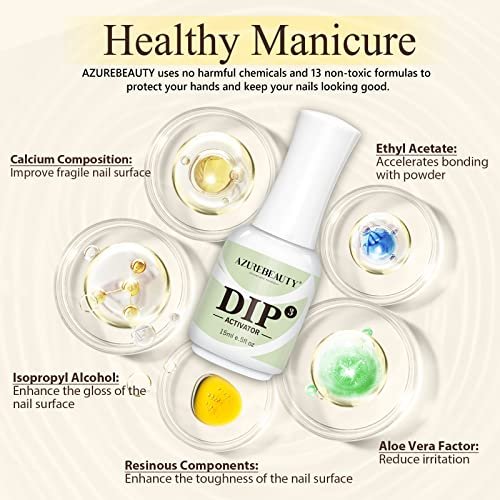 AZUREBEAUTY Dip Powder Activator 15 ml – Essential Liquid for Dipping Powder Nail Manicure, DIY Salon Use - görsel 6