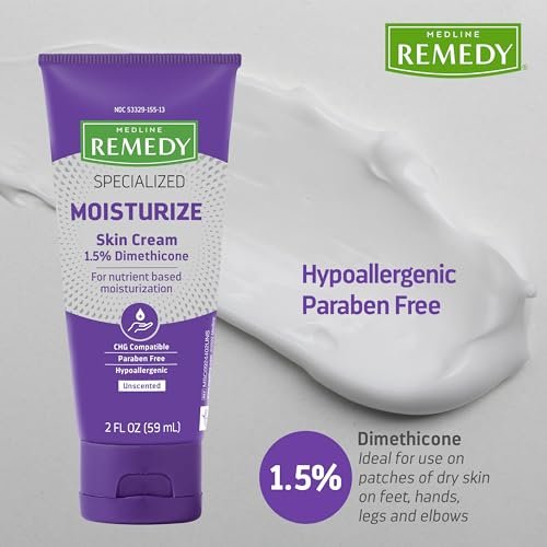 Medline Remedy Specialized Skin Cream, Unscented, 2 fl oz - Nourishing Moisturizer for Dry & Sensitive Skin with 1.5% Dimethicone, Paraben-Free, Hypoallergenic - görsel 8