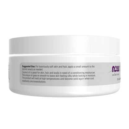 NOW Solutions Coconut Oil - Natural Revitalizing Moisturizer for Skin and Hair, Conditioning Travel Size, 3 oz