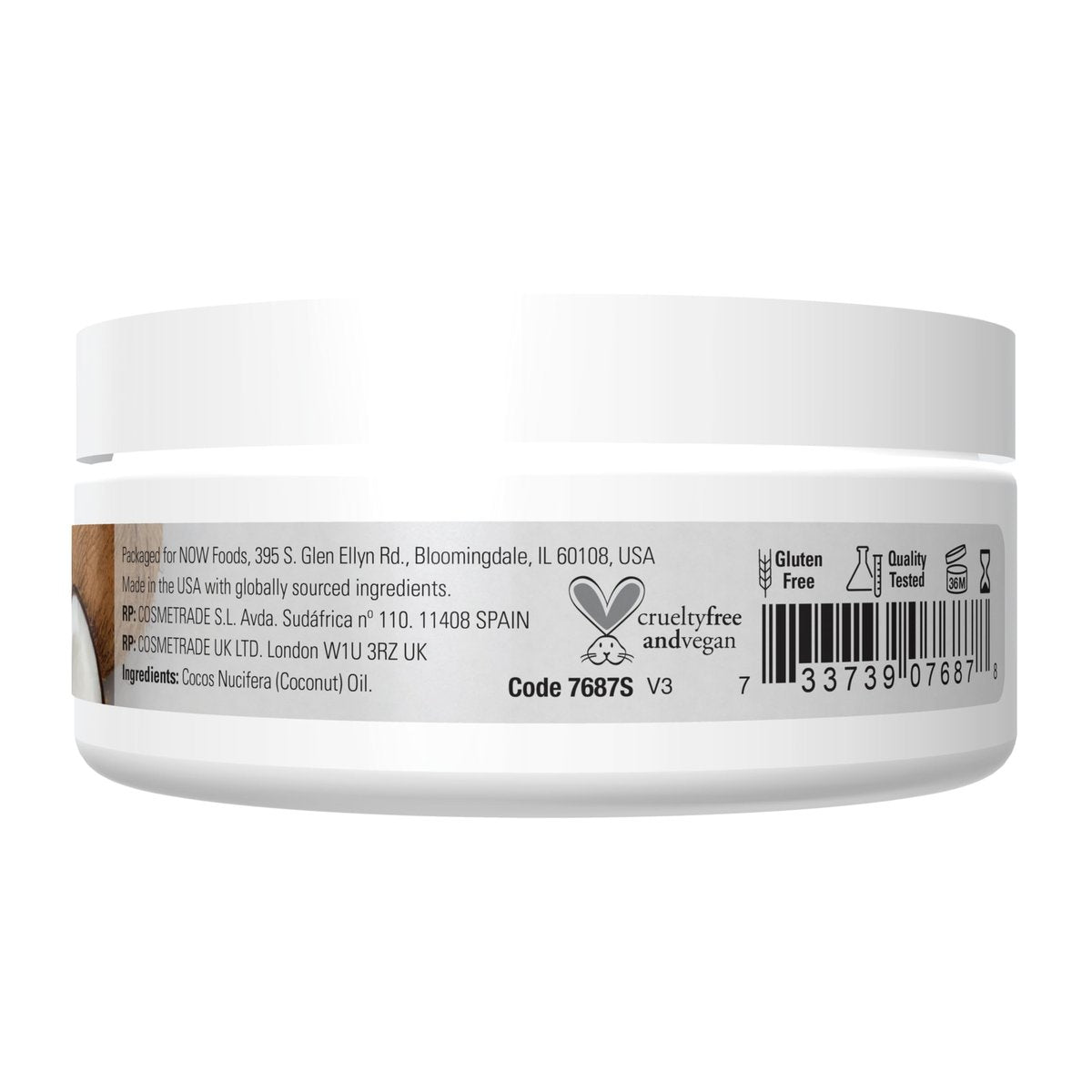 NOW Solutions Coconut Oil - Natural Revitalizing Moisturizer for Skin and Hair, Conditioning Travel Size, 3 oz - görsel 3