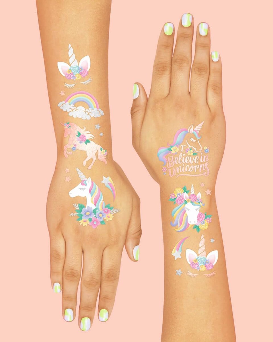 xo, Fetti Unicorn Party Favors: 26 Styles Temporary Tattoos for Kids | Birthday Supplies, Decorations & Toys - görsel 7
