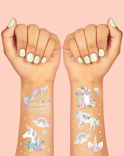 xo, Fetti Unicorn Party Favors: 26 Styles Temporary Tattoos for Kids | Birthday Supplies, Decorations & Toys
