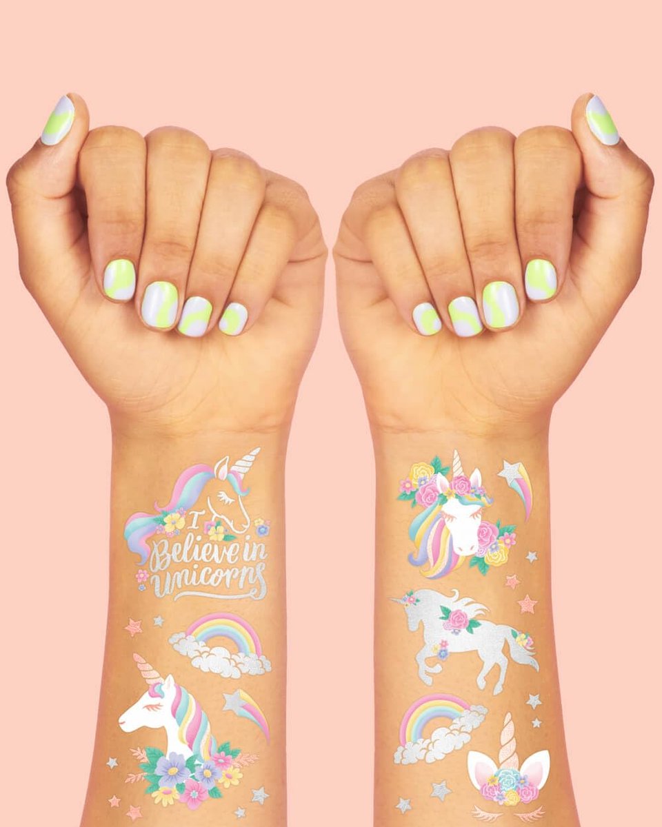 xo, Fetti Unicorn Party Favors: 26 Styles Temporary Tattoos for Kids | Birthday Supplies, Decorations & Toys - görsel 5