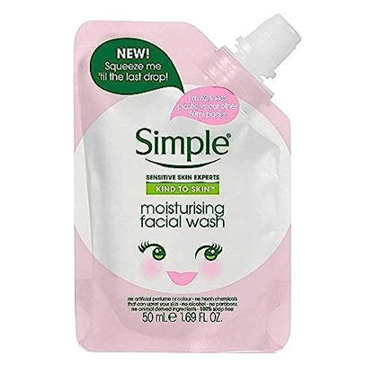 Simple Kind To Skin Moisturizing Facial Wash - Travel Size Squeeze Me Pouch, 1.7 Fl Oz