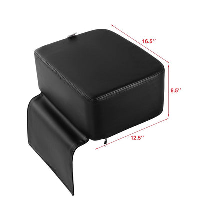 Artist hand Barber Booster Seat for Kids - 6.5" Thick Toddler Booster Seat for Hair Cutting with Foot Protector, Black Synthetic Leather Avelisse