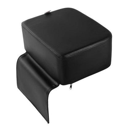 Artist hand Barber Booster Seat for Kids - 6.5" Thick Toddler Booster Seat for Hair Cutting with Foot Protector, Black Synthetic Leather Avelisse