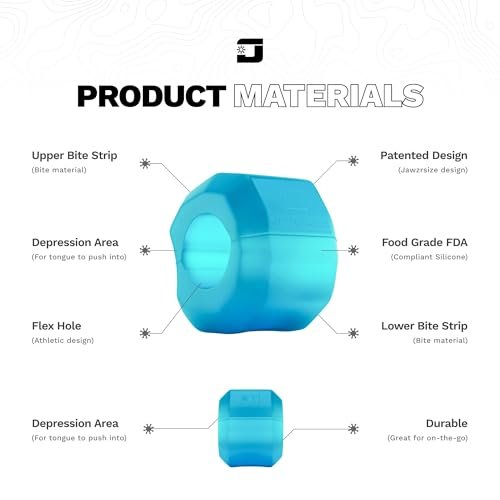 Jawzrsize Pop 'N Go Jaw, Face, and Neck Exerciser - Beginner Blue - Define Your Jawline, Slim and Tone Your Face, Reduce Stress and Cravings Avelisse