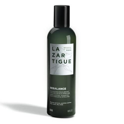 Lazartigue Rebalance Shampoo – Rice Vinegar & Spirulina for Oily Roots, Moisture Balance, Vegan, Sulfate & Silicone Free, 8.4 Fl Oz
