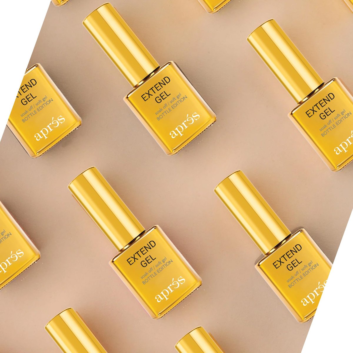 Aprés Extend Gel Gold Bottle Edition, Pack of 3 - Gel-X Tips Adhesive, No Primer or Bonder Needed (15 ml each) Avelisse