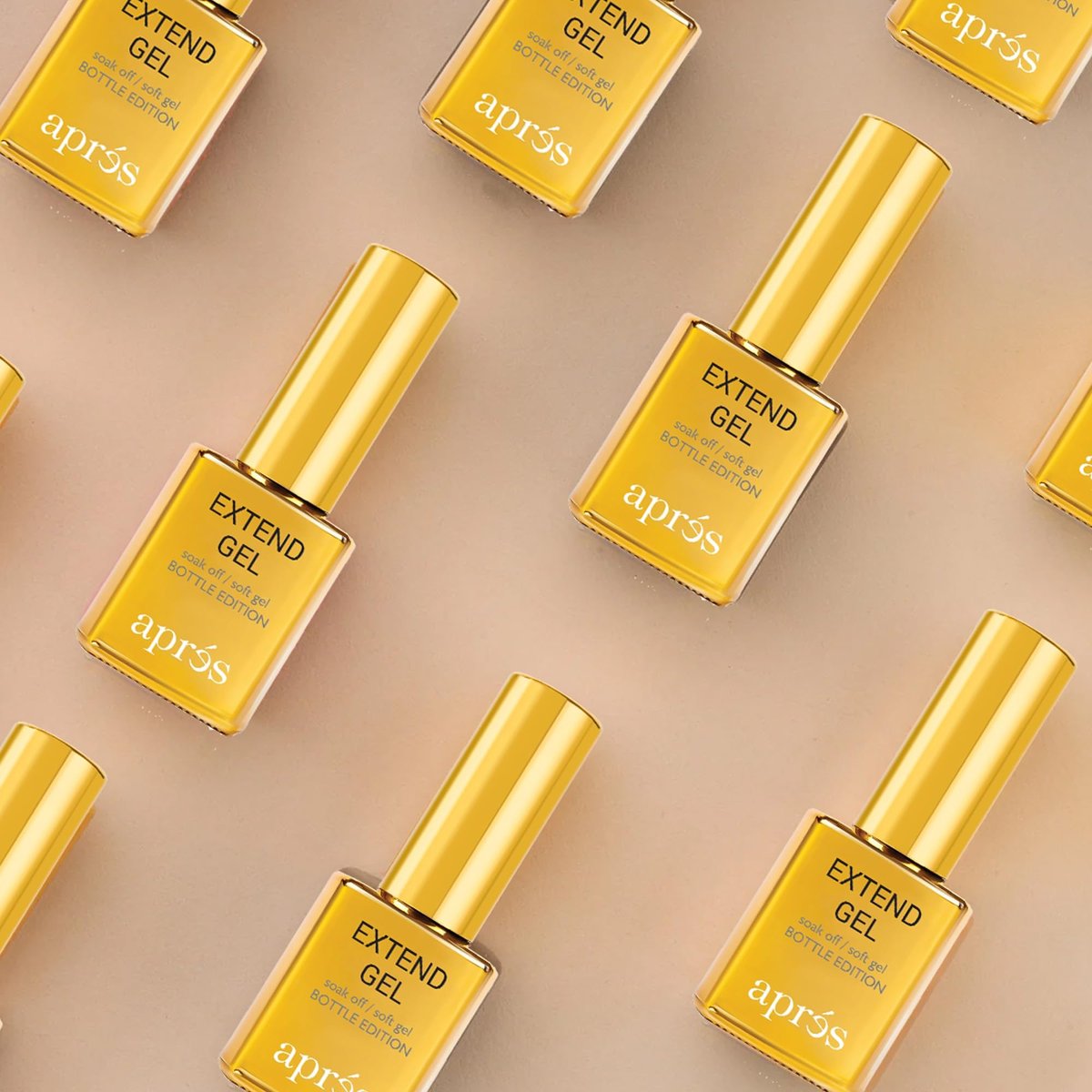 Aprés Extend Gel Gold Bottle Edition, Pack of 3 - Gel-X Tips Adhesive, No Primer or Bonder Needed (15 ml each) Avelisse