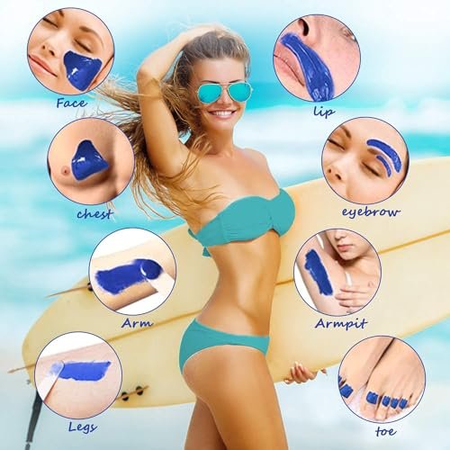Easkep Waxing Kit with Warmer, 6 Adjustable Temperature Settings, 5 Packs Hard Wax Beads & 20 Wooden Applicator Sticks – Painless Hair Removal for Legs, Face, Underarm, Bikini, Brazilian Avelisse