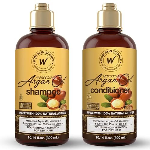 WOW Skin Science Moroccan Argan Oil Shampoo & Conditioner Duo - 33.8 Fl Oz Total, Sulfate-Free, Paraben-Free, Nourishing Hair Care Set - görsel 2