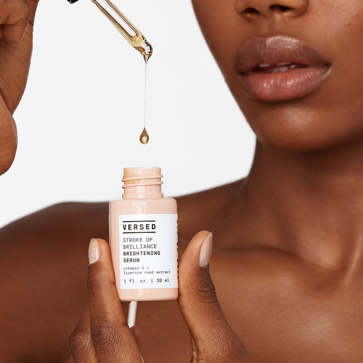 Versed Stroke of Brilliance Brightening Serum - Vitamin C & Licorice Root Discoloration Corrector for Even Skin Tone - Firming, Hydrating Vegan Serum (1 fl oz) Avelisse