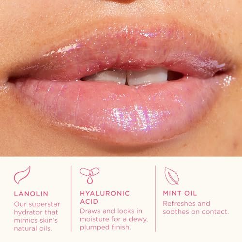 Lanolips Lanolin Lip Water - Holographic - Clear Gloss Serum with Hyaluronic Acid & Lanolin Oil for Hydrated Glow (10ml / 0.34 fl oz) - görsel 6