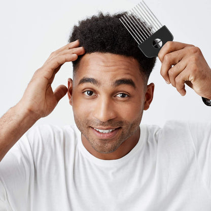 Boao 3-Pack Metal Hair Pick Combs for Afro, Curly Hair – Detangle & Lift Styling Tool for Women and Men