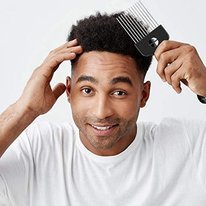 Boao 3-Pack Metal Hair Pick Combs for Afro, Curly Hair – Detangle & Lift Styling Tool for Women and Men